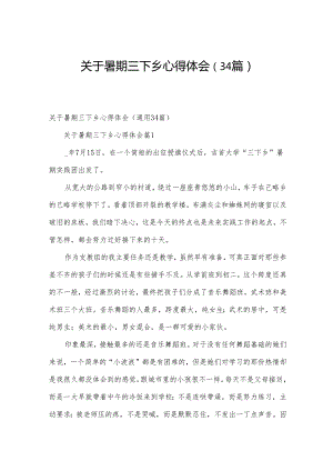 关于暑期三下乡心得体会（34篇）.docx