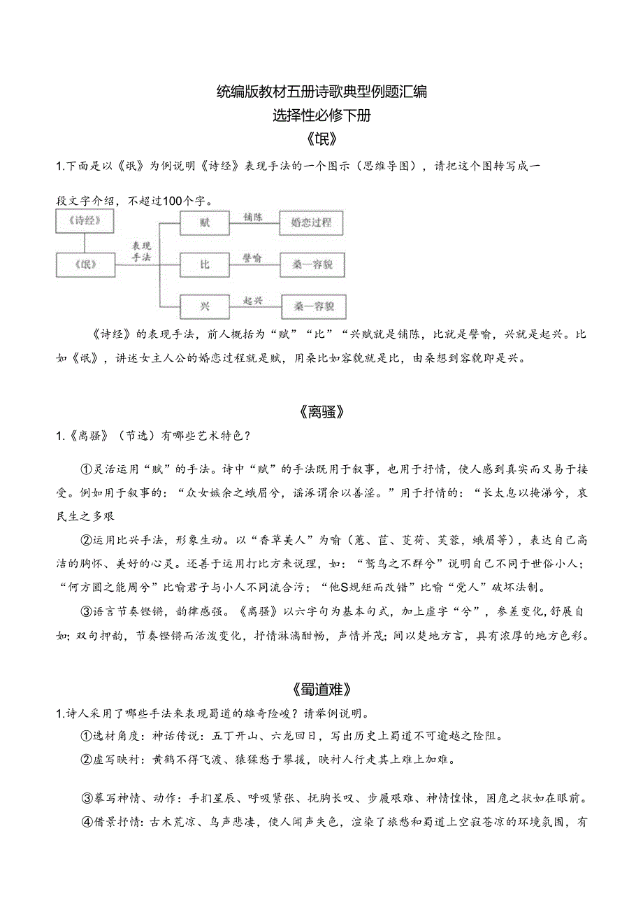 统编版教材五册诗歌典型例题汇编 - 选择性必修下册.docx_第1页