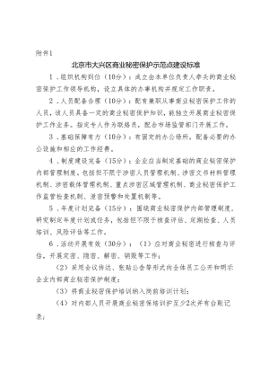 北京市大兴区商业秘密保护示范点建设标准.docx