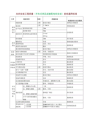 光伏安装工程质量（手车式高压成套配电柜安装）验收通用标准.docx