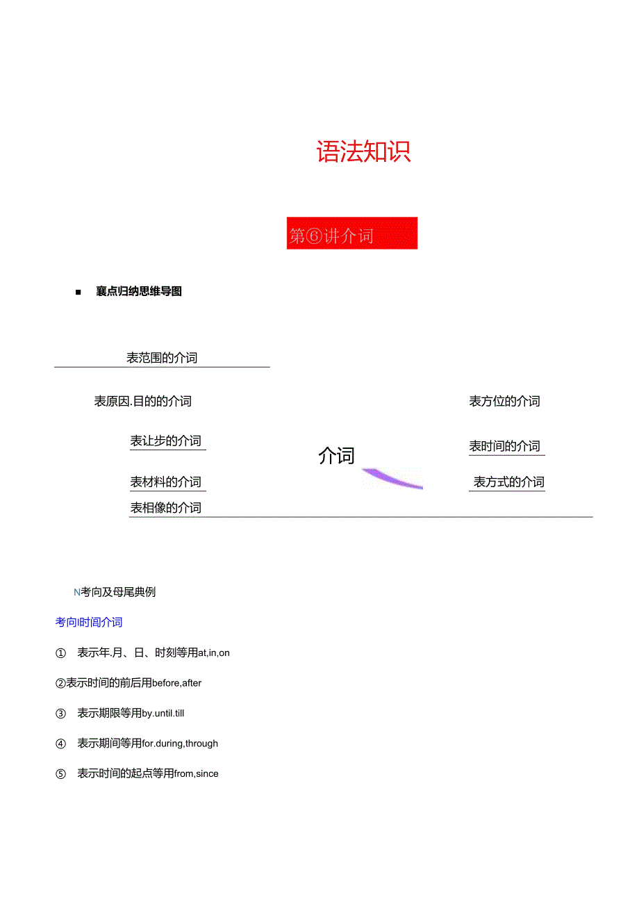 第06讲 介词（时间、方位、方式、范围、原因目的）（解析版）.docx_第1页