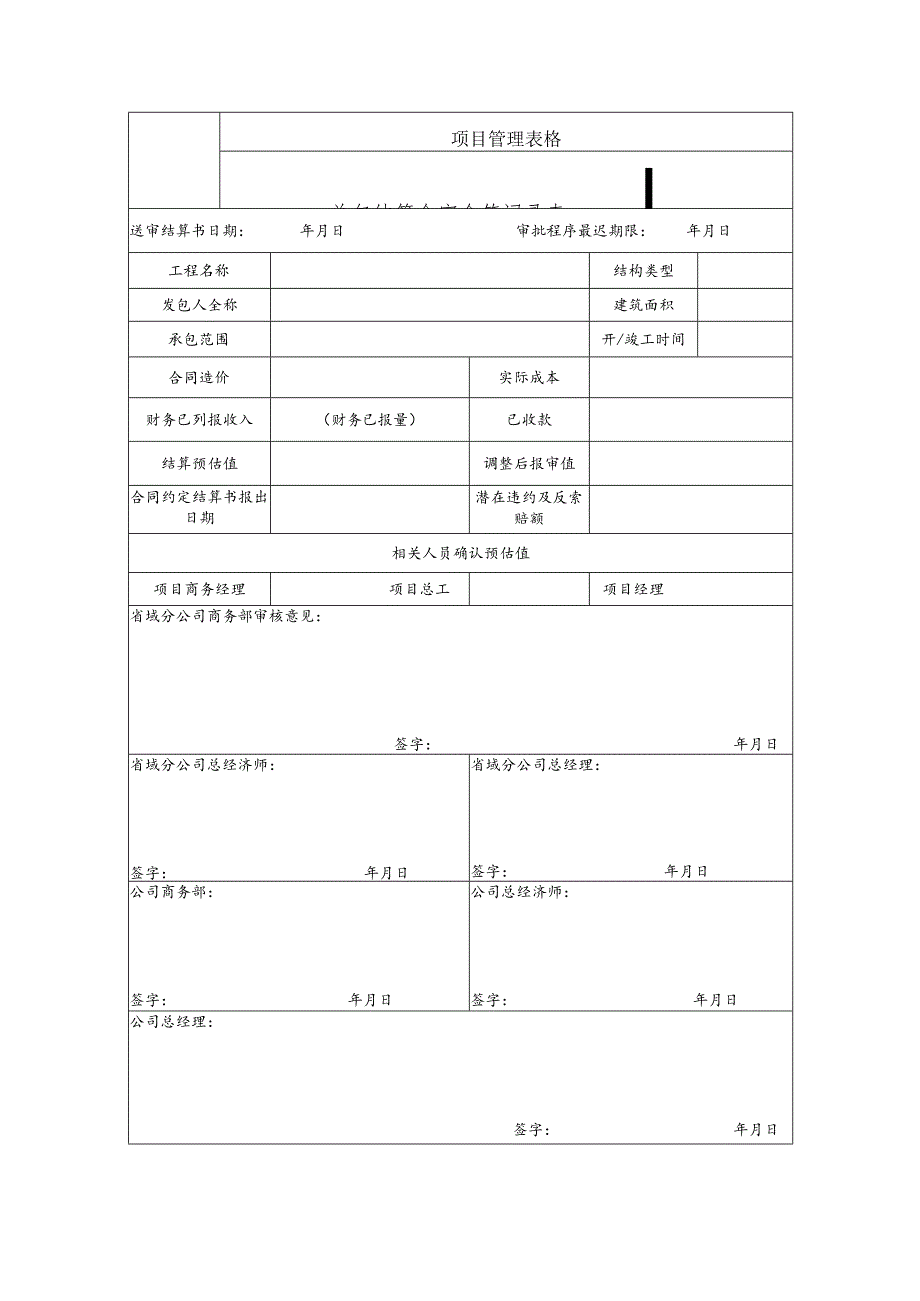 工程竣工结算会审会签记录表.docx_第1页