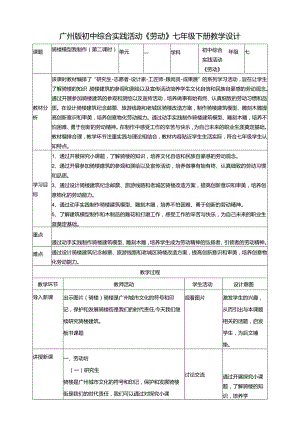 广州版初中综合实践活动劳动七年级下册主题五 骑楼模型我制作（第二课时） 教学设计.docx