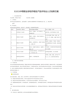 中等职业学校作物生产技术专业人才培养方案.docx