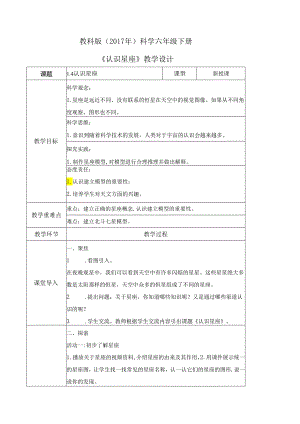 3.4 认识星座（教学设计）六年级科学下册（教科版）.docx