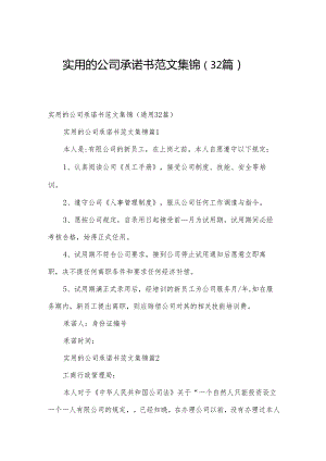 实用的公司承诺书范文集锦（32篇）.docx