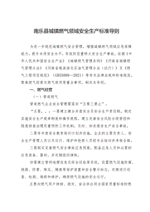 城镇燃气领域安全生产标准导则等22个安全生产标准导则.docx