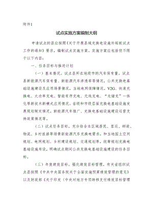 县域充换电设施补短板试点实施方案编制大纲.docx