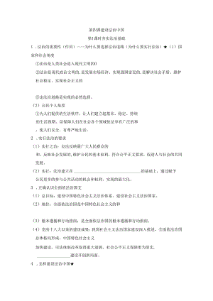 第四课 建设法治中国 要点背记学案（含答案）.docx