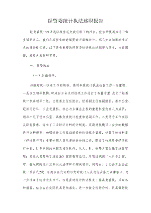 经贸委统计执法述职报告.docx