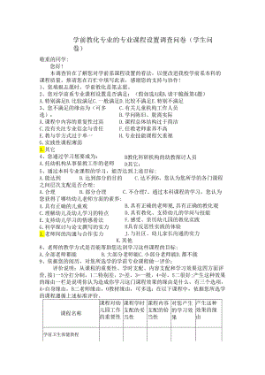 3-1-学前教育专业的专业课程设置调查问卷.docx