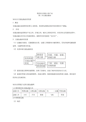 第三节 交通运输业 要点归纳（含答案）.docx