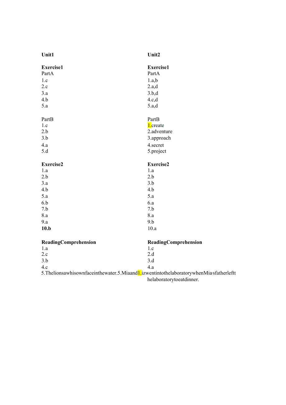 4000 Essential English Words 1_Answer Key.docx_第1页