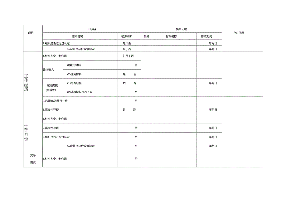 干部人事档案审核情况登记表格.docx_第3页