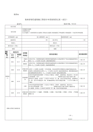 附件：4、海南省绿色建筑施工图设计审查备案登记表（试行）.docx