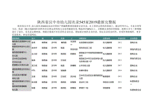 陕西省汉中市幼儿园名录2019版545家.docx