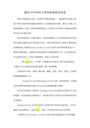 3D打印外网状手臂和肿瘤模型构建.docx