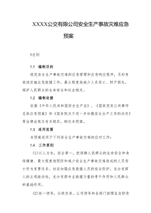 公交有限公司安全生产事故灾难应急预案.docx