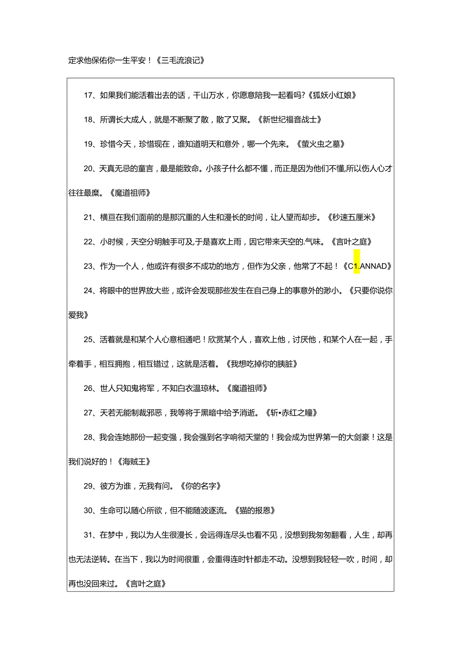 2024年动漫里非常悲伤的伤感台词.docx_第2页