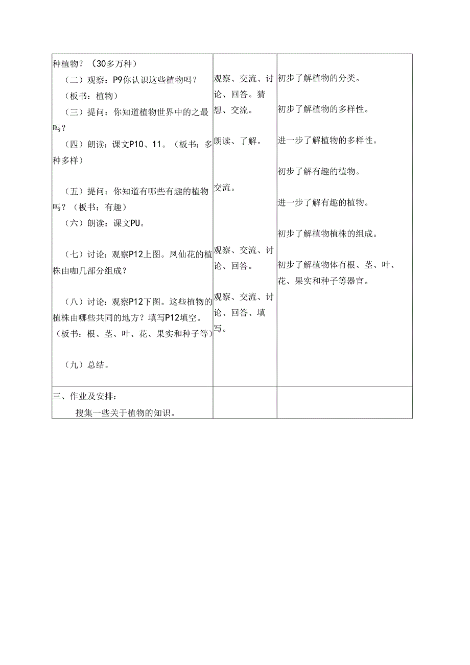 首师大小学科学三上《2.植物世界》word教案.docx_第2页