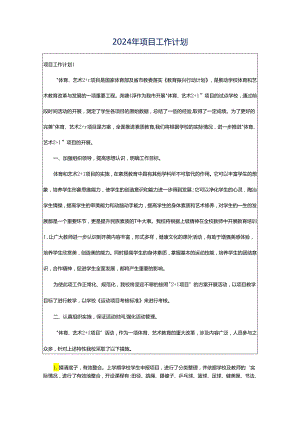 2024年项目工作计划.docx