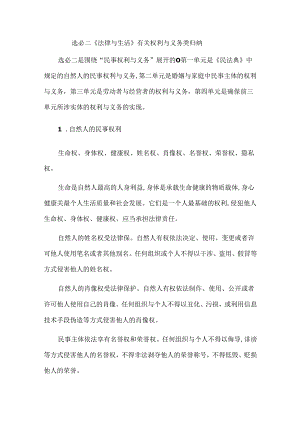 选必二《法律与生活》有关权利与义务类归纳.docx