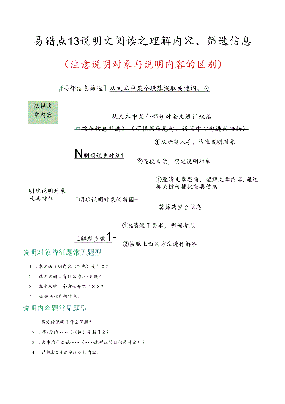 易错点13 说明文阅读之理解内容、筛选信息（注意说明对象与说明内容的区别）（解析版）.docx_第1页