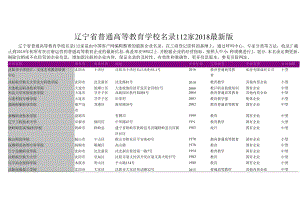 辽宁省普通高等教育学校名录2018版112家.docx