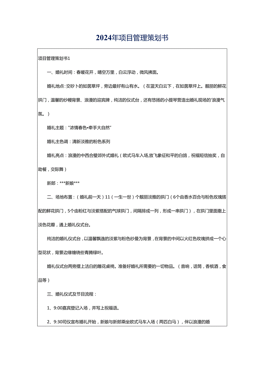 2024年项目管理策划书.docx_第1页