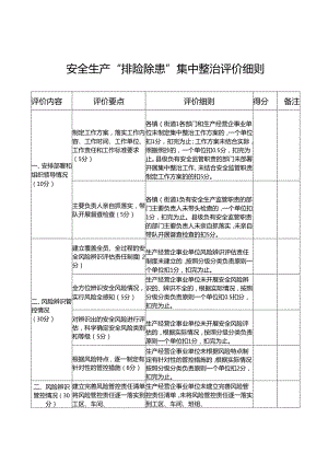 安全生产“排险除患”集中整治评价细则.docx