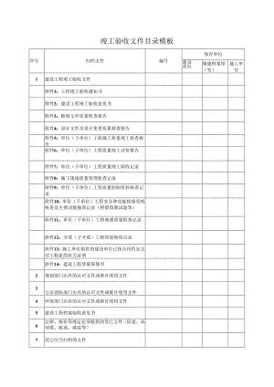 竣工验收文件目录模板.docx