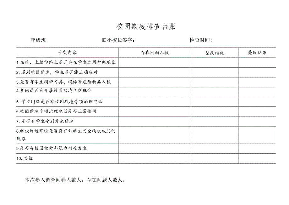 校园欺凌排查台账.docx_第1页