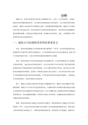 城投公司财务管理的优化策略分析.docx