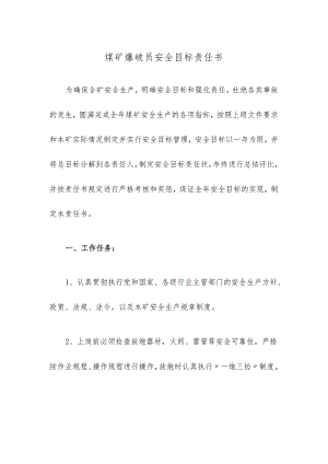 煤矿爆破员安全目标责任书.docx