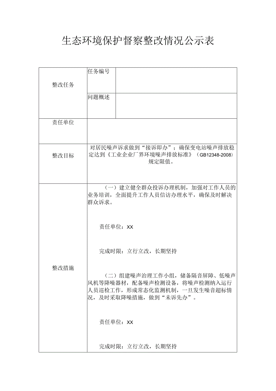 生态环境保护督察整改情况公示表.docx_第1页