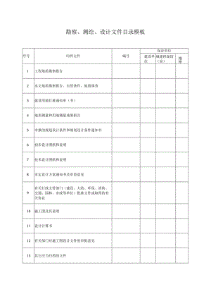 勘察、测绘、设计文件目录模板.docx