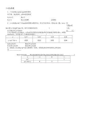 人教版九年级第22章二次函数单元测试（无答案）.docx