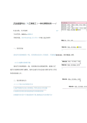 2审定稿：汽车维修专业(高级工)一体化课程标准.docx