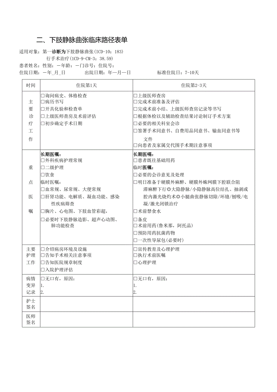 下肢静脉曲张临床路径标准住院流程.docx_第3页