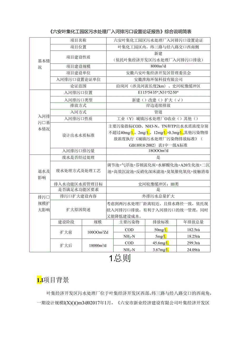 六安叶集化工园区污水处理厂入河排污口设置论证报告.docx_第3页