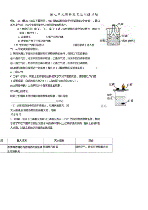 人教版九年级上册 第七单元 燃料及其利用 练习题 .docx