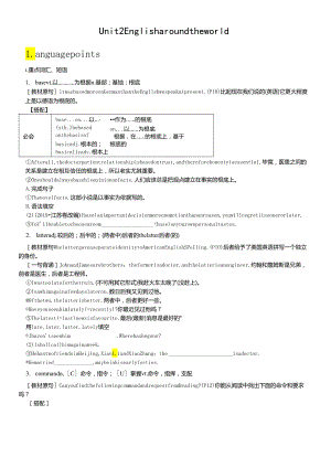 人教版修一Unit 2language points 学案.docx