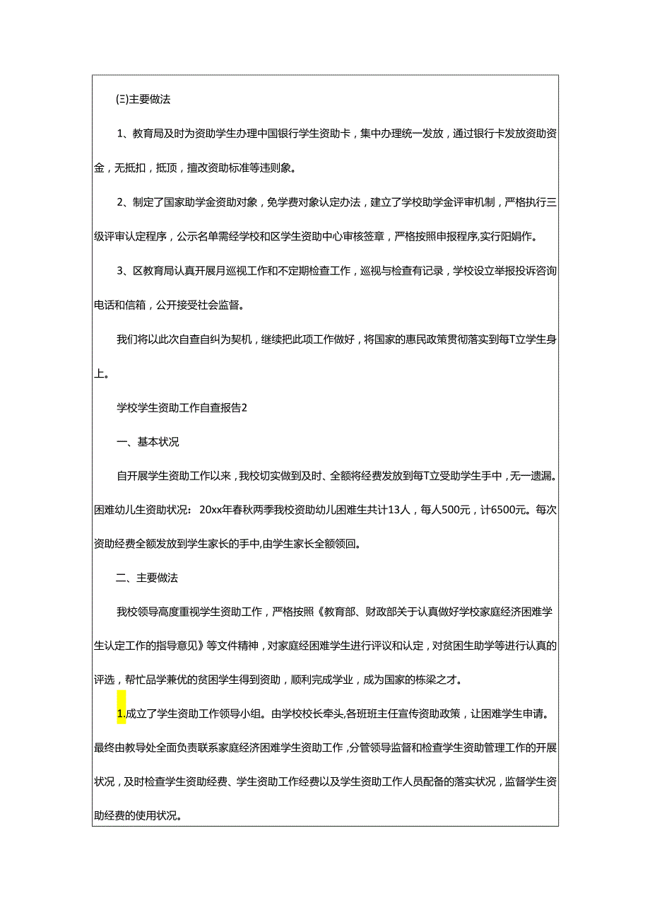 2024年学校学生资助工作自查报告.docx_第2页