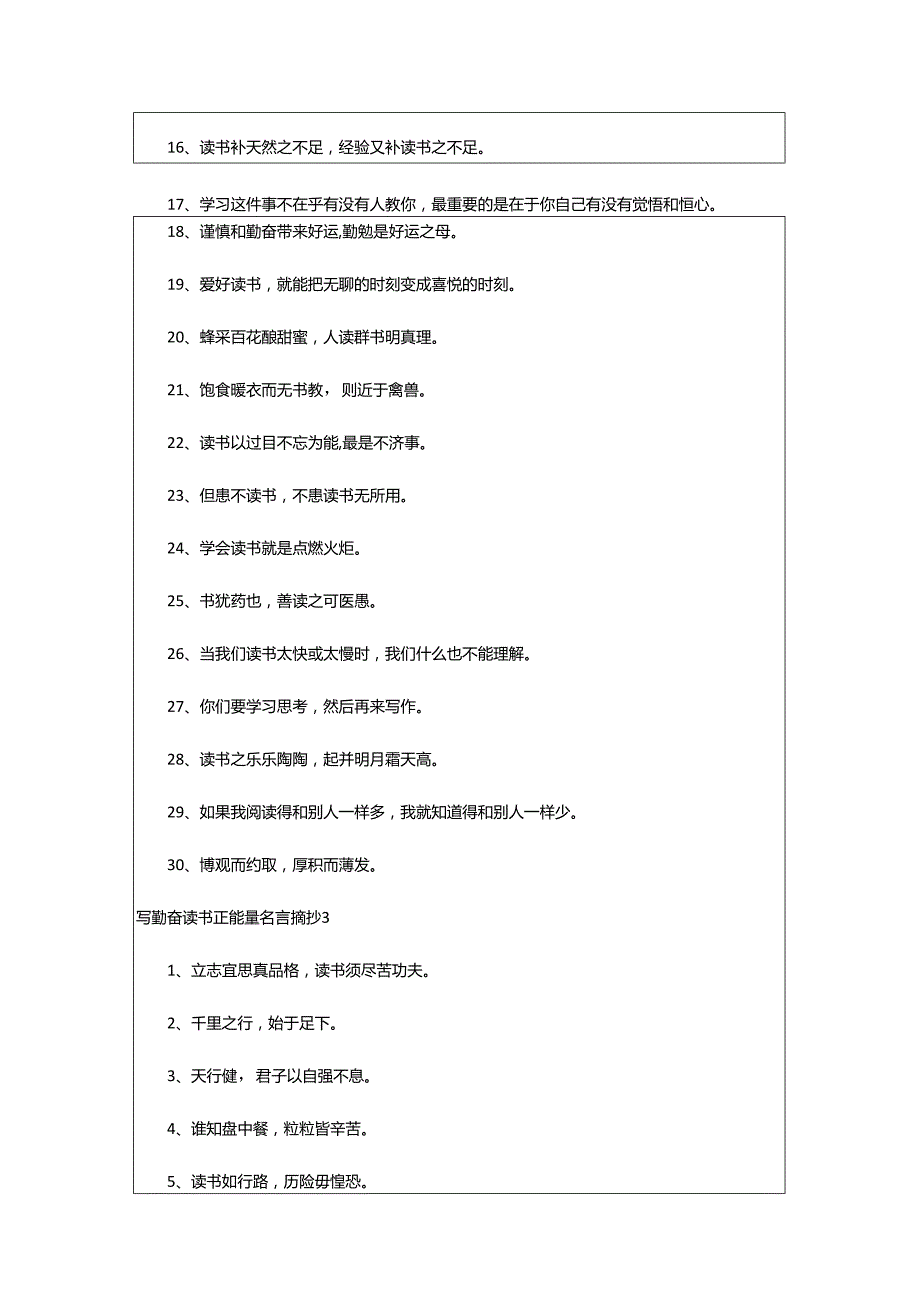 2024年写勤奋读书正能量名言摘抄.docx_第3页