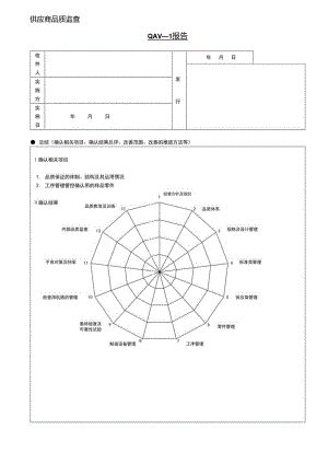 X汽车供应商品质监查.docx