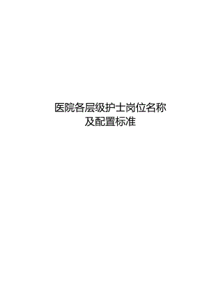 医院各层级护士岗位名称及配置标准.docx