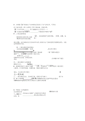 人教版九年级第六单元碳和碳的氧化物知识点总结（无答案）.docx