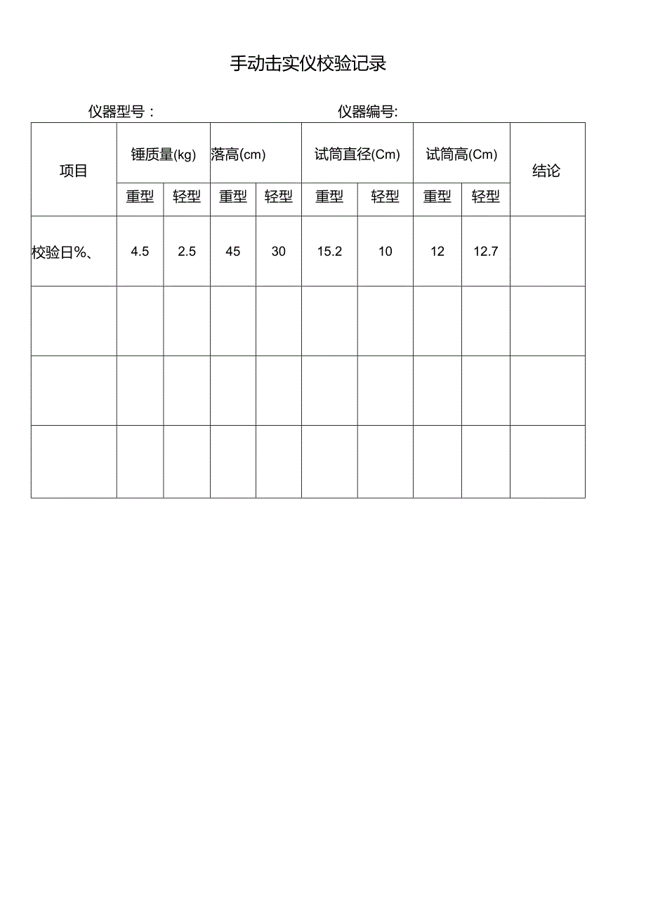 手动击实仪校验记录表.docx_第1页