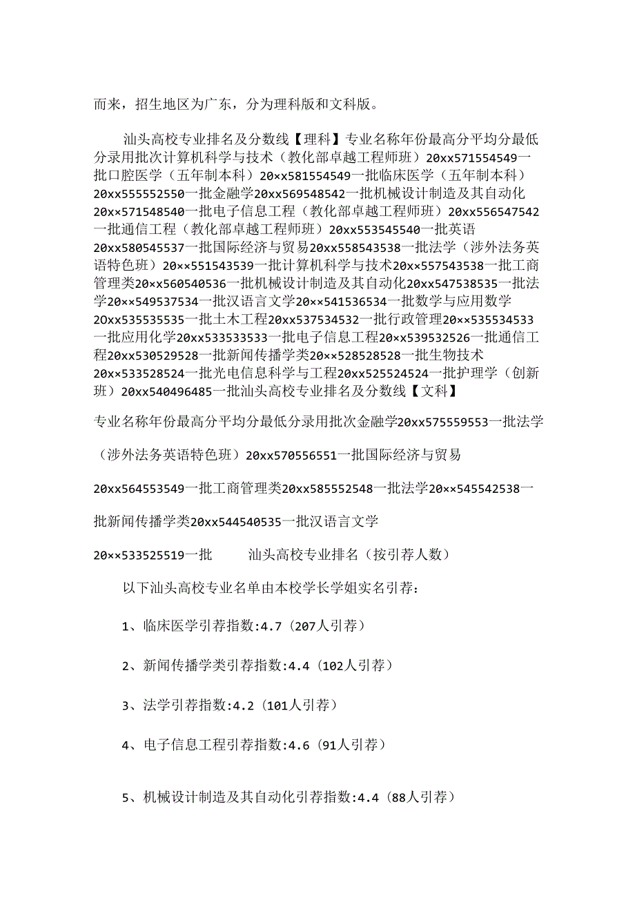 20xx汕头大学专业排名.docx_第2页