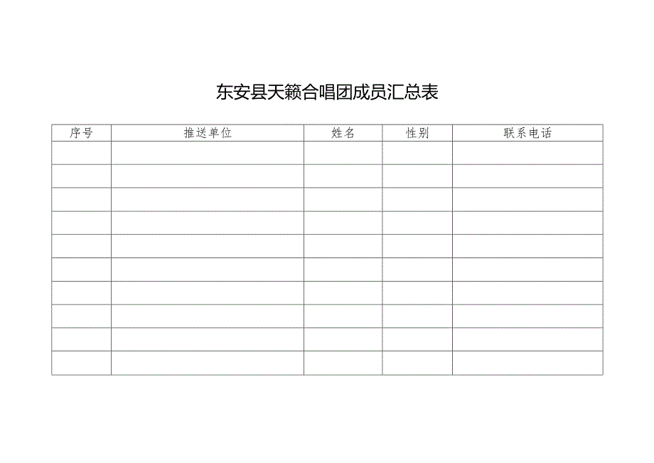 东安县天籁合唱团成员汇总表.docx_第1页